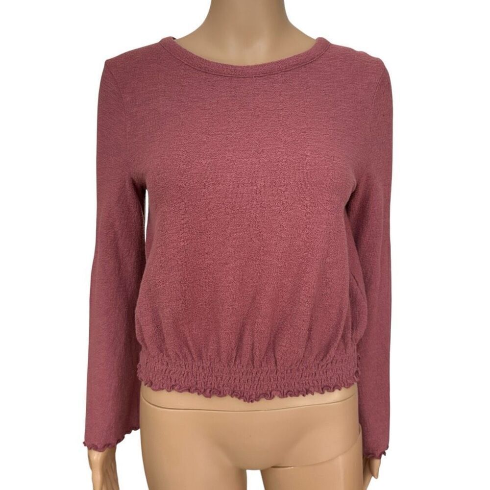 MADEWELL Texture & Thread Smocked Bell Sleeve top Shirt 100% cotton Size XS